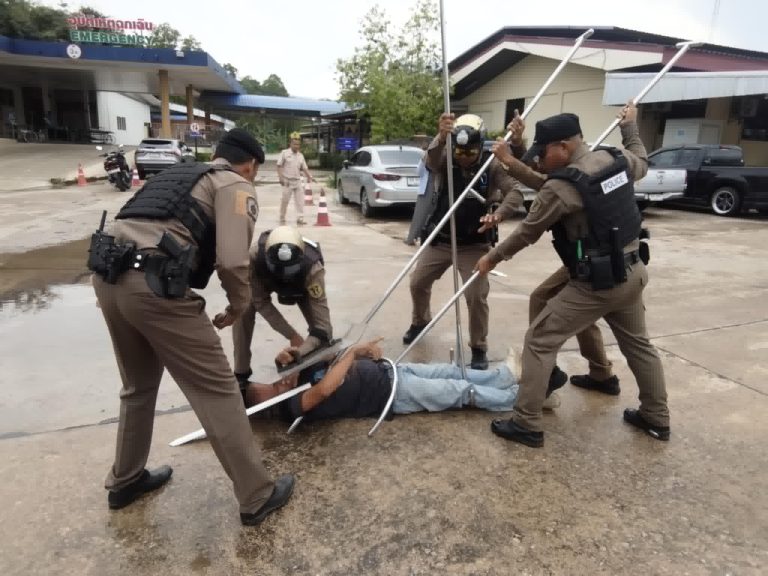 สภ.ตะโหมด บูรณาการร่วม รพ.ตะโหมด ซักซ้อมแผนเผชิญเหตุ “ระงับเหตุบุคคลคลุ้มคลั่ง” ยกระดับมาตรการความปลอดภัยในสถานพยาบาล